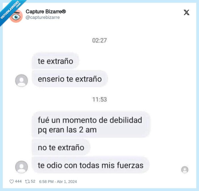 extrañar,odiar,conversacion,ex,amor