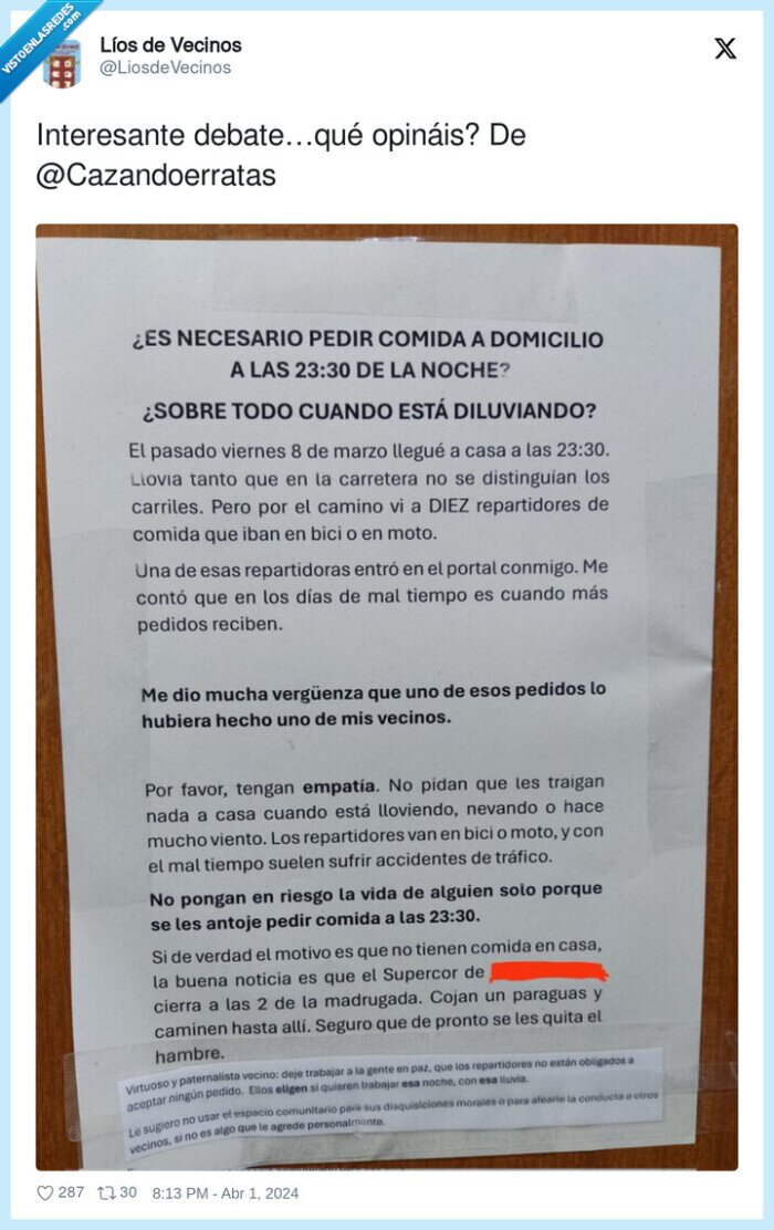 glovo,reparto,polemica,lluvia