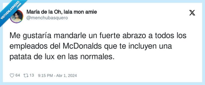 empleados,gustar,mcdonalds,patata deluxe
