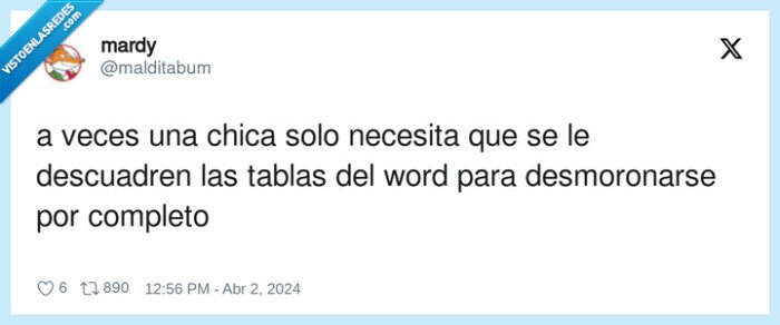 desmoronarse,descuadrar,tablas,word