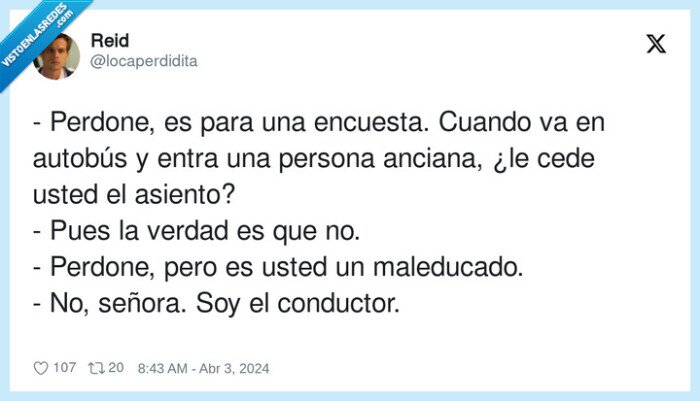maleducado,conductor,anciana,sentar,dejar,autobús,encuesta