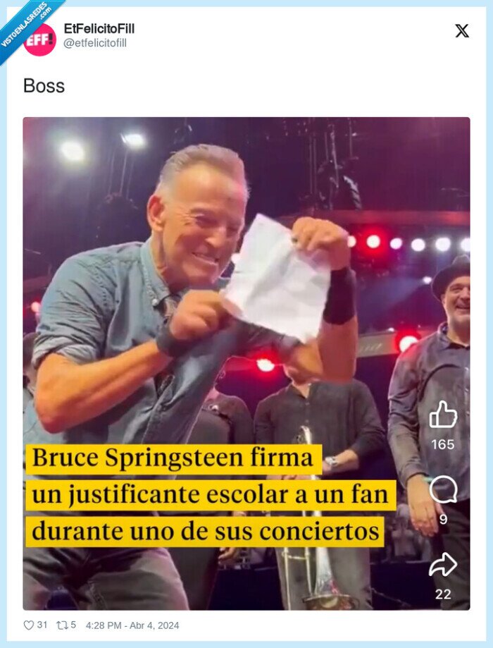 bruce springsteen,firmar,justificante escolar