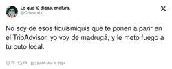 Enlace a Así me gusta, nada de postureo, por @CriaturaLo