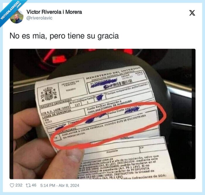 multa,adelantar,encontrar,coche patrulla,persecución