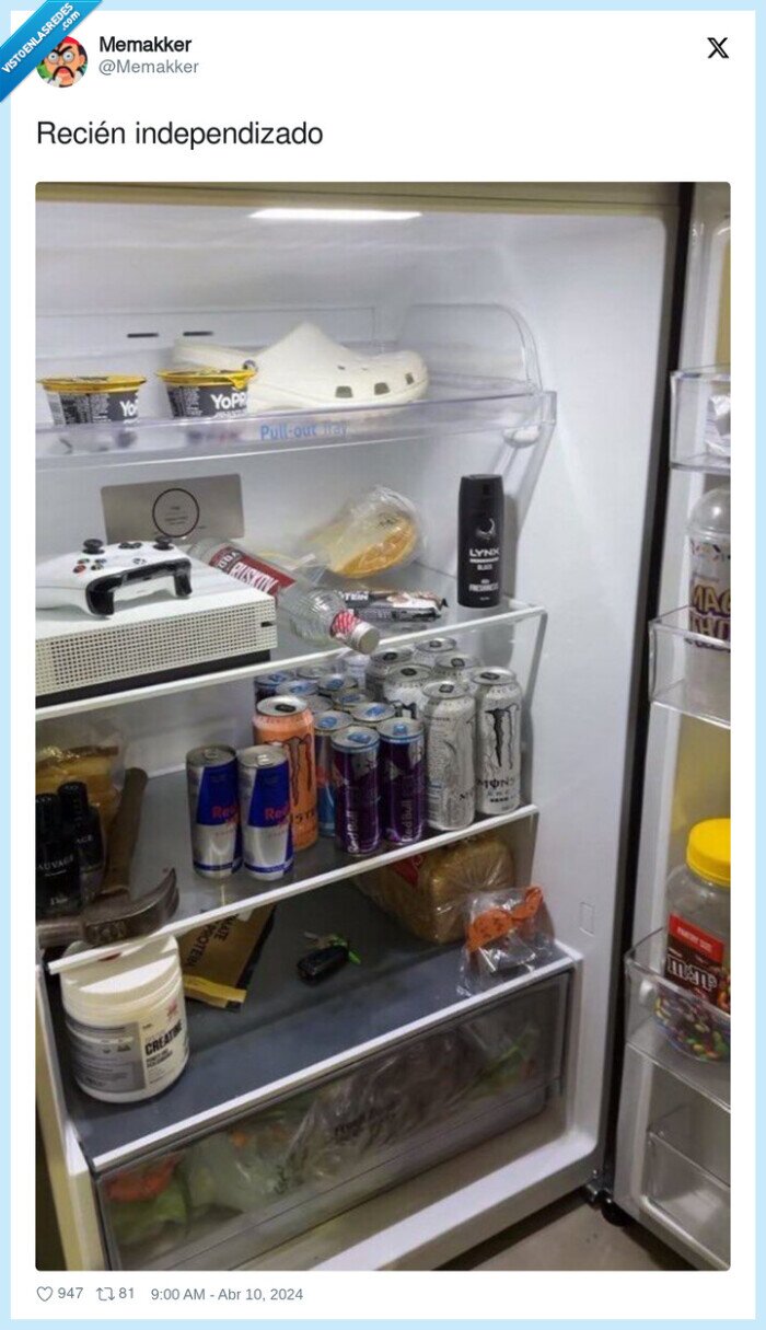 independizado,nevera,comida,fiestas