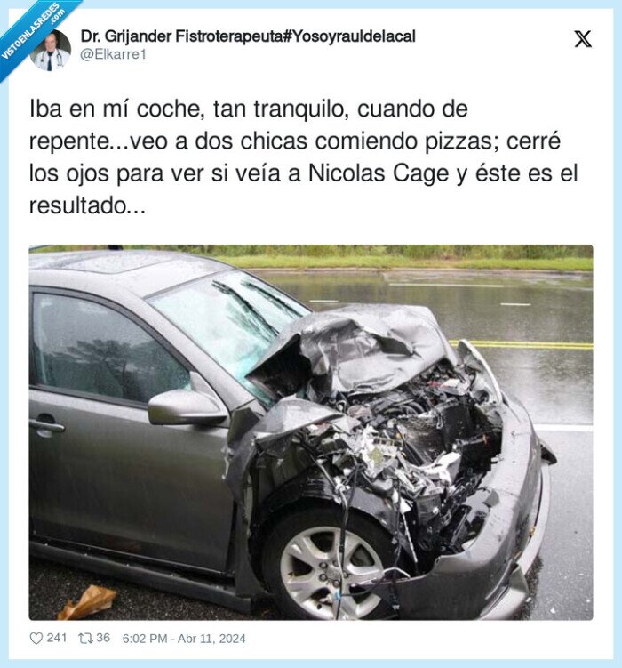 nicolas cage,pizza,accidente,ilusion optica