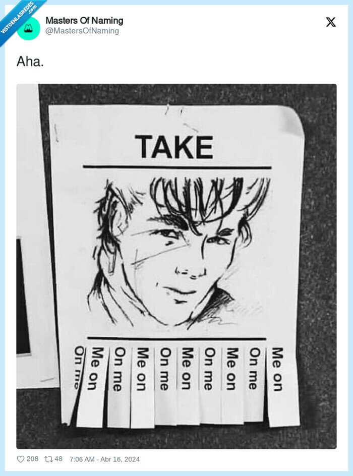 aha,take me on,papeles