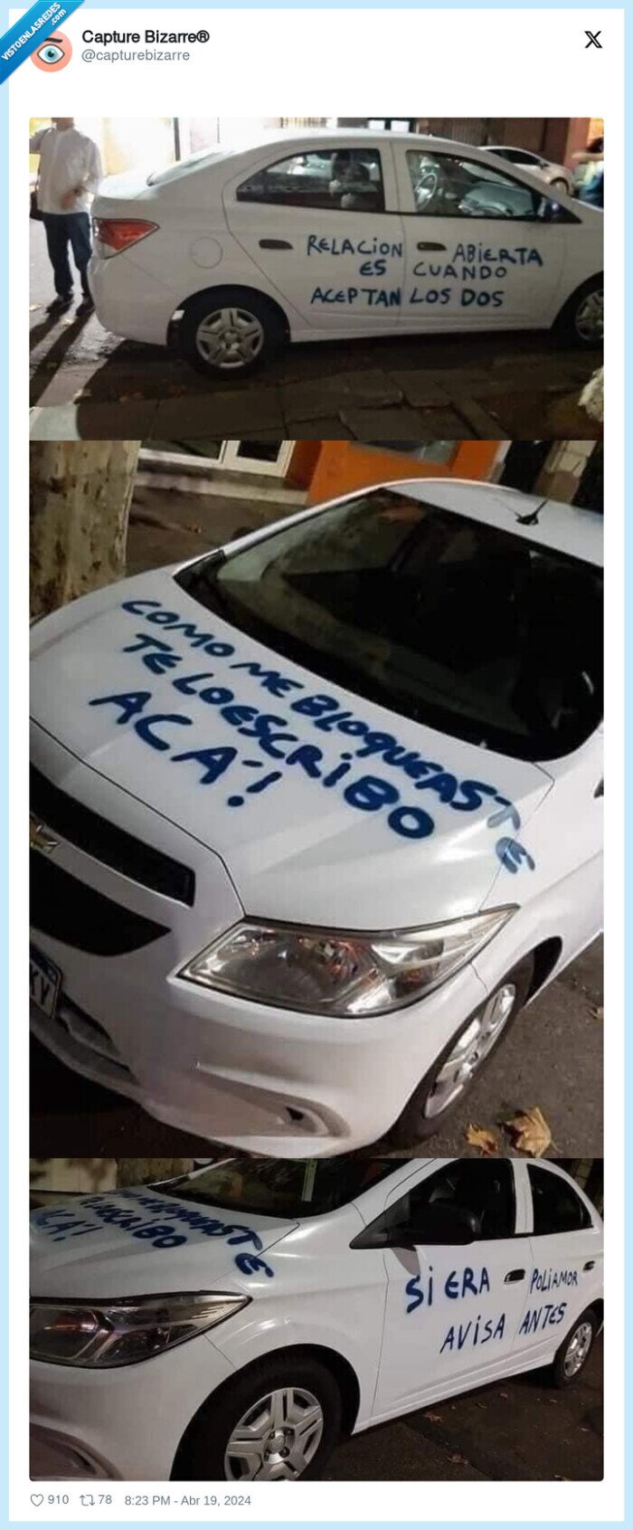 pintadas,insultos,infidelidad,coche