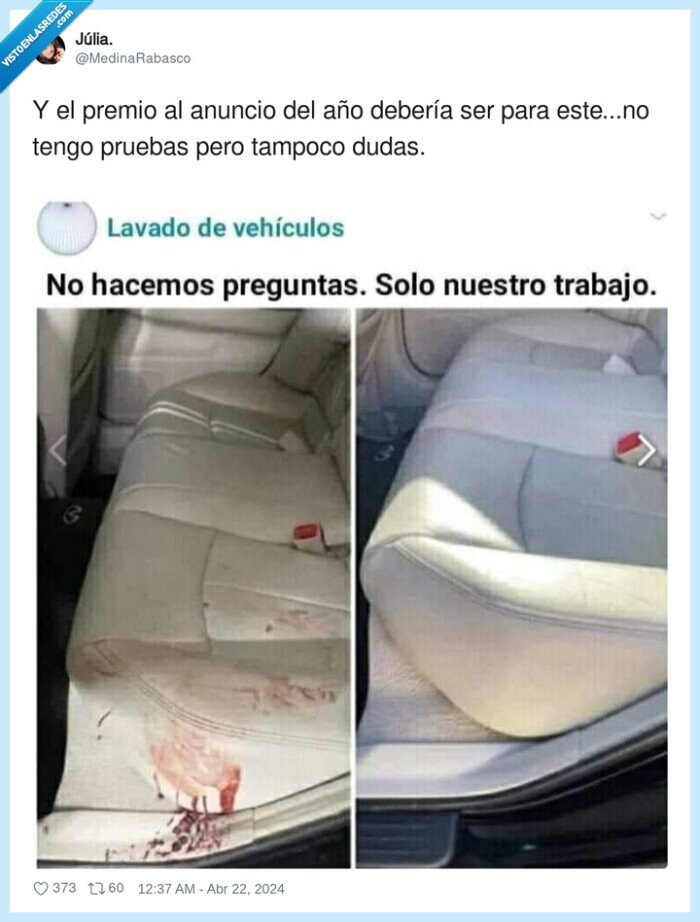 anuncio,pruebas,coche,sangre,limpiar