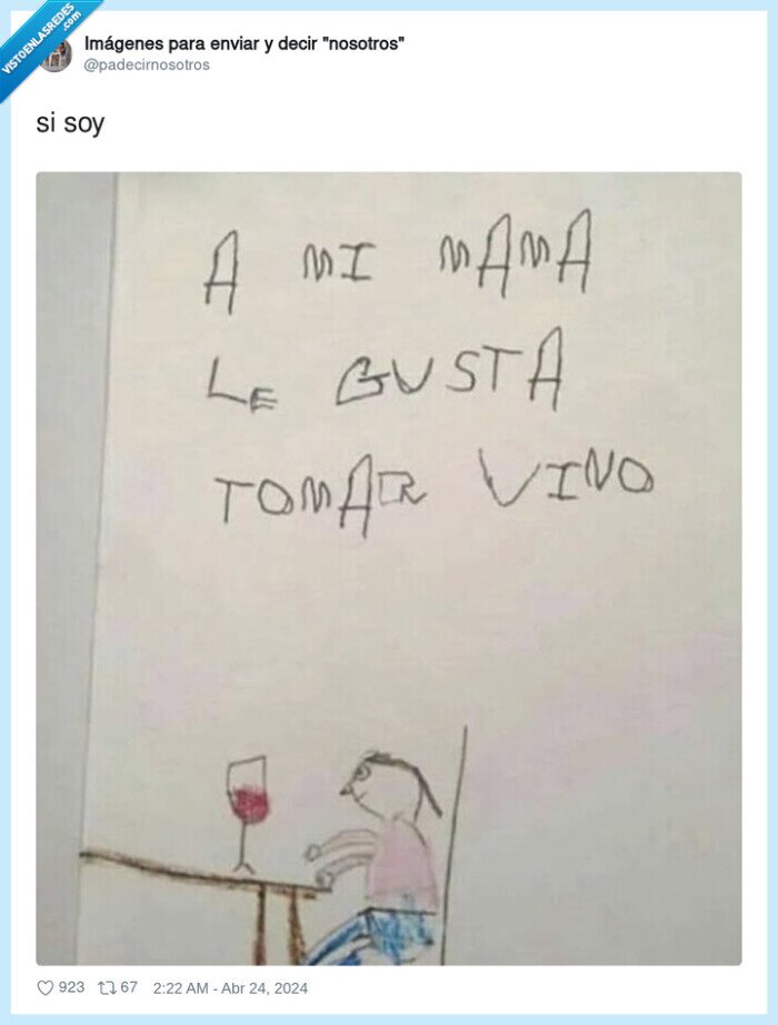 madre,vino,beber,hijo,dibujo