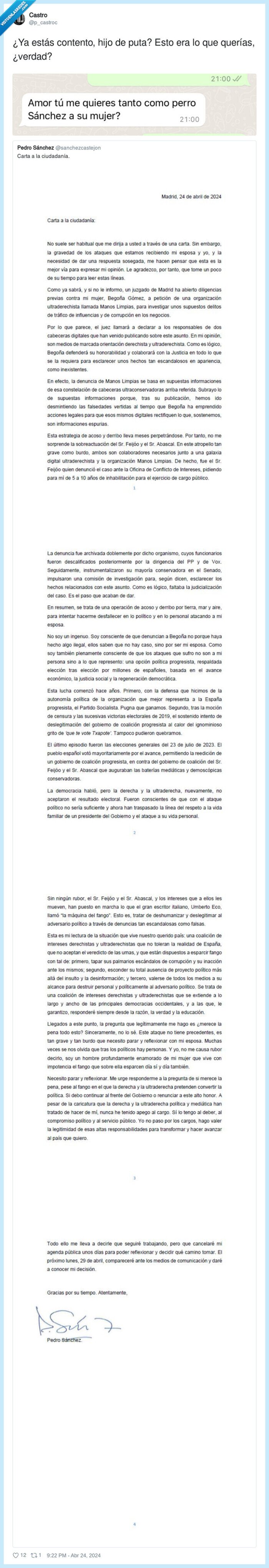 dimision,pedro sanchez,begoña,y ahora que