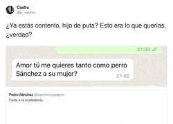 Enlace a La carta de dimisión de Perro Sanxe defendiendo a su mujer nos deja en mal lugar a todos los maridos, por @p_castroc