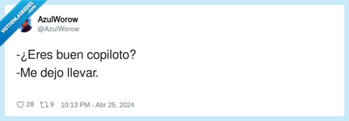 copiloto,dejarse llevar
