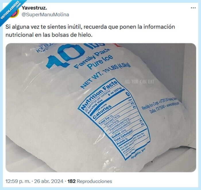 hielo,información,nutricional,inútil