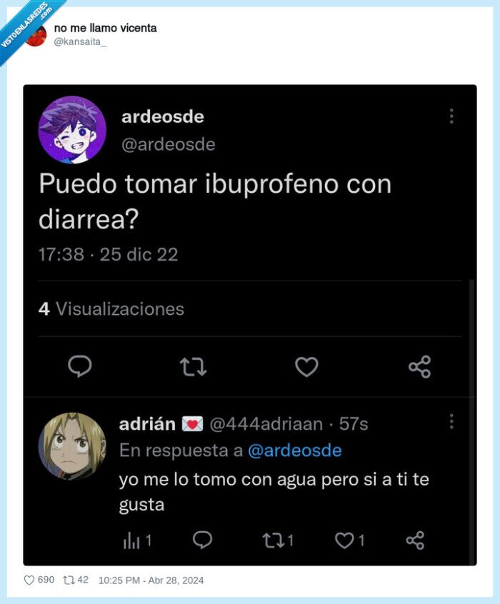 agua,diarrea,ibuprofeno