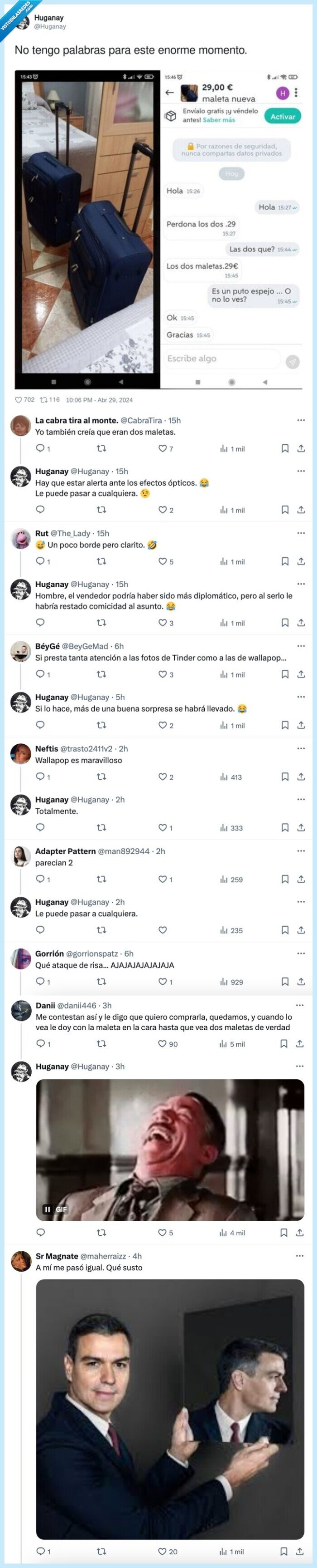 espejo,tonto,maletas,precio