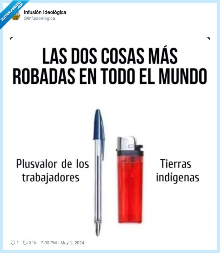 boligrafo,robado,mechero,plusvalor,tierras indigenas