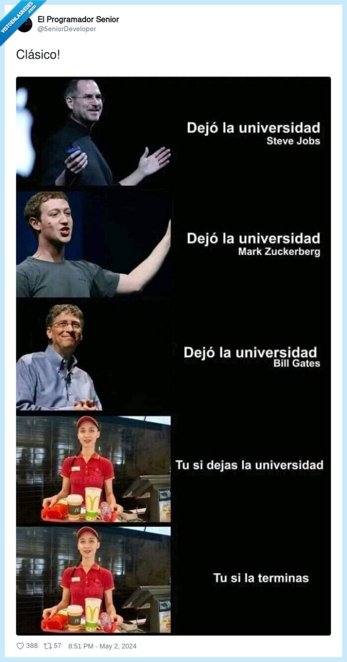 clásico,universidad,college dropouts,mcdonalds,futuro