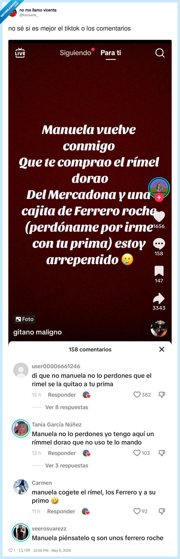 volver,rimel,ferrero rocher,regal,mercadona