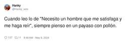 Enlace a Cada uno necesitamos una cosa distinta, es respetable, por @Hanky_solo