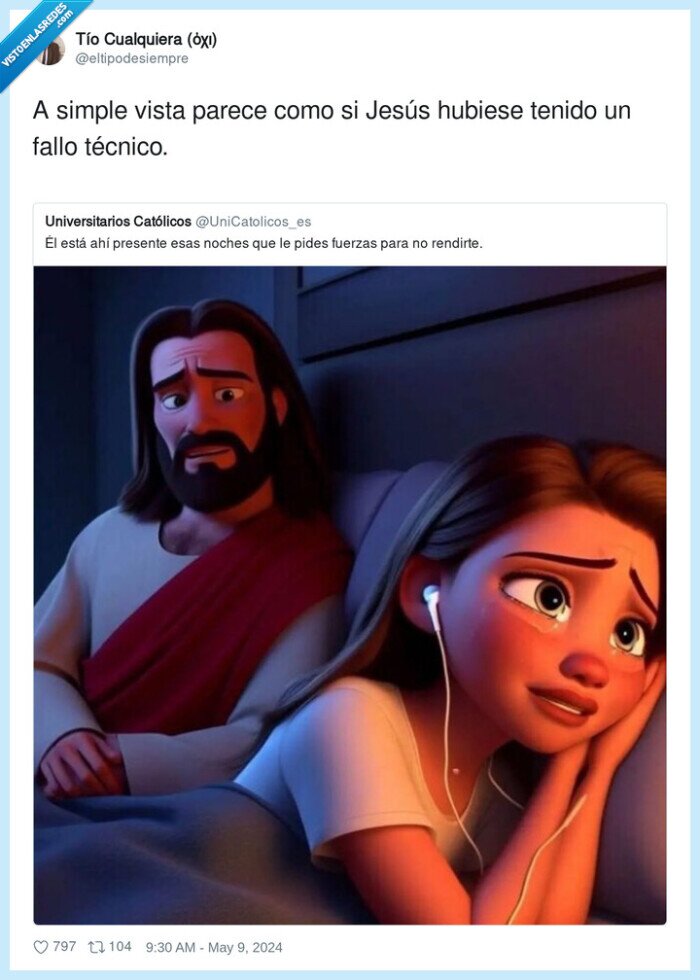 jesús,cama,ia,chica,llorando