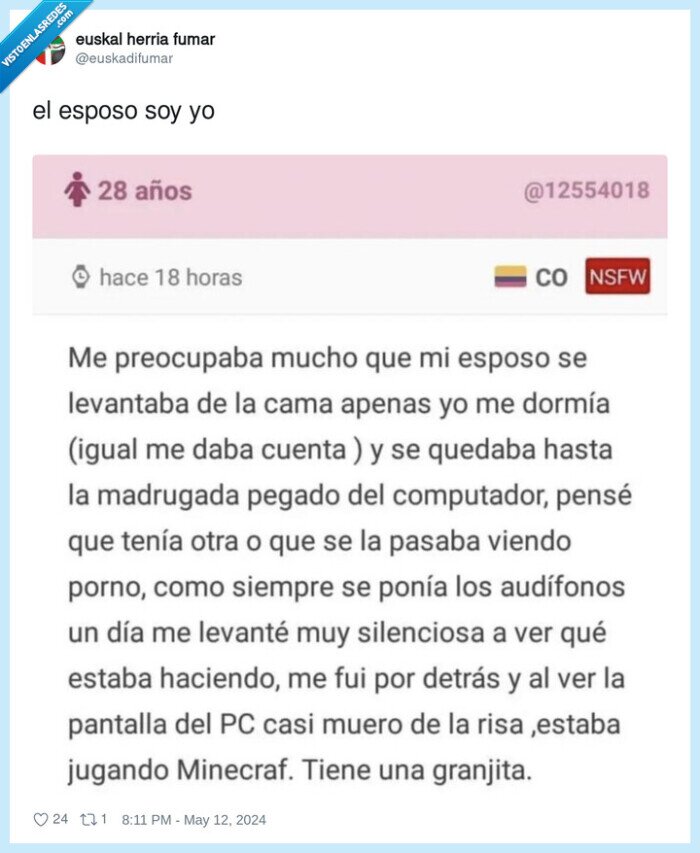 infidelidad,juego,minecraft,confesión,esposo