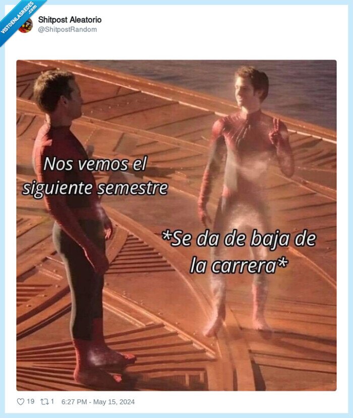 spiderman,irse,desvanecer,semestre