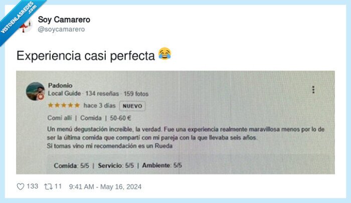 experiencia,restaurante,dejar,pareja