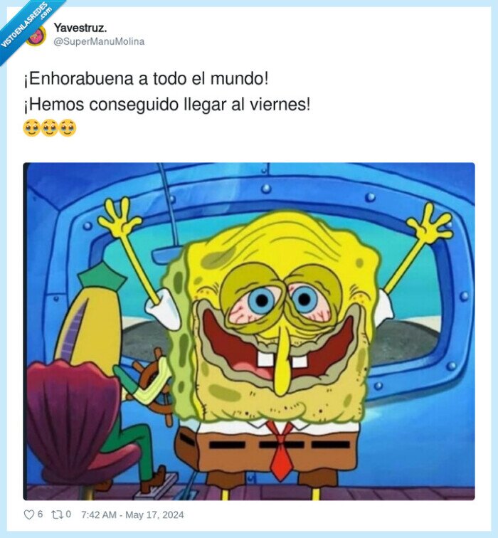 enhorabuena,conseguido,viernes,llegar,bob esponja