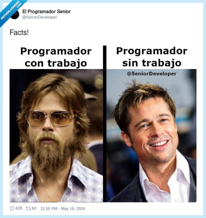 brad pitt,programador,trabajo,reventado