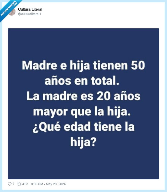 acertijo,madre,hija,edad,50 años