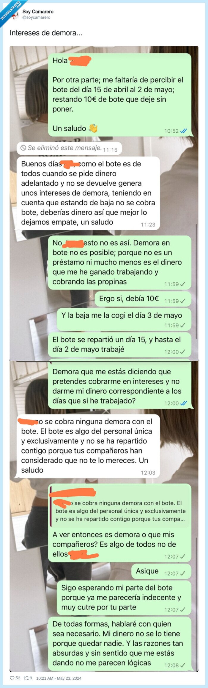 intereses,demora,trabajo,bote