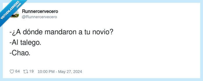 mandar,dónde,talego,novio,chao