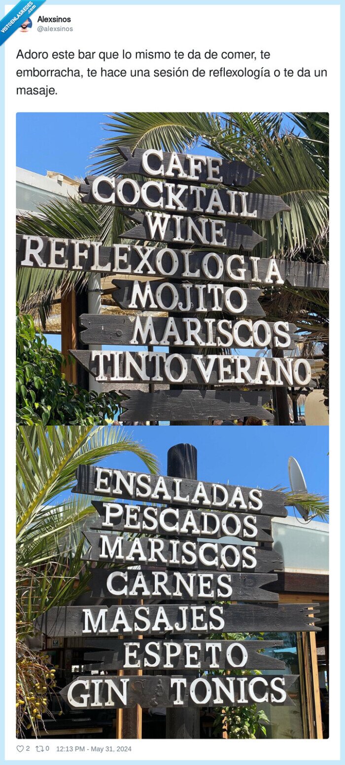 reflexología,restaurante,comer,masaje,cartel