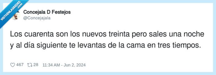salir de fiesta,cuarenta,levantarse,treinta,nuevos tiempos
