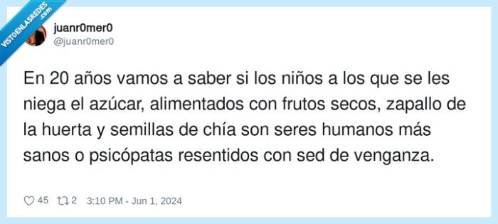 alimentados,psicópatas,resentidos,venganza,azúcar,semillas