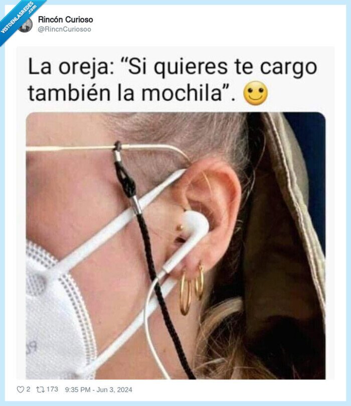 oreja,cargar,airpods,pendientes,gafas,mascarilla