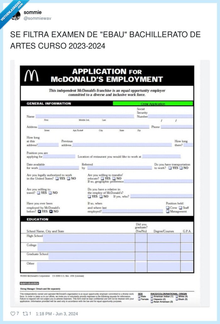 bachillerato,20232024,filtracion,examen,ebau,mcdonalds