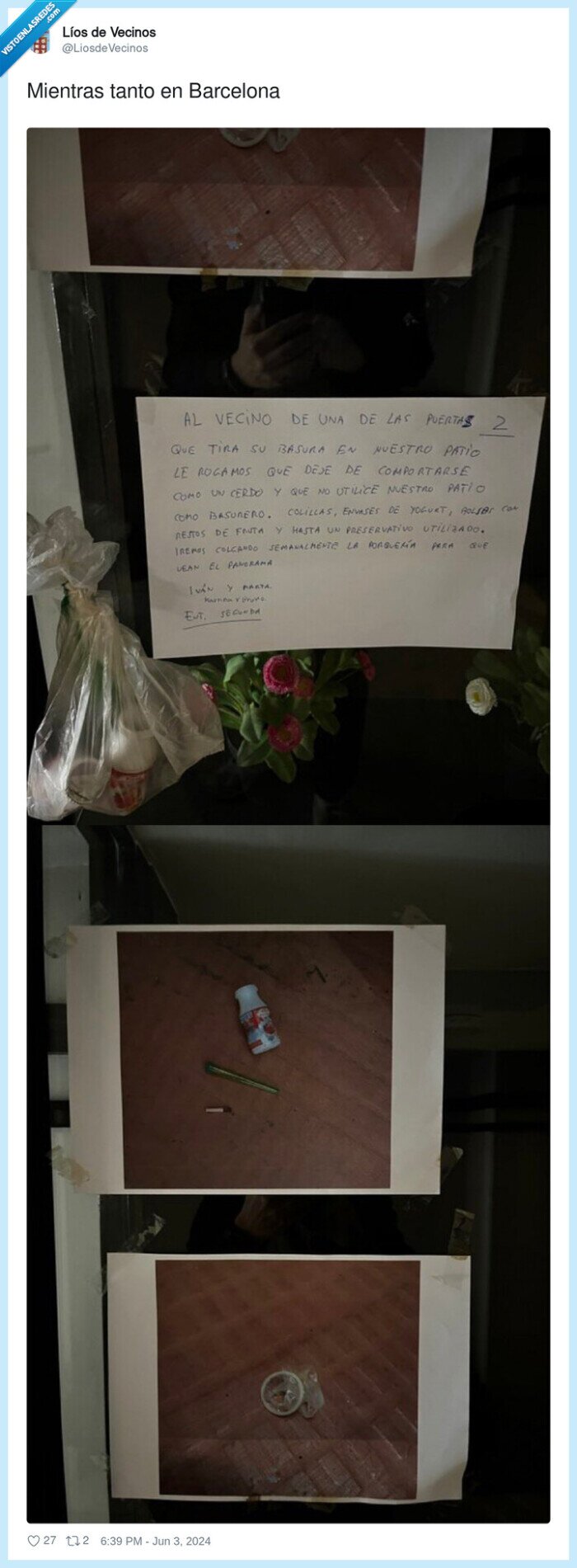 barcelona,piso,porqueria,colillas,fruta