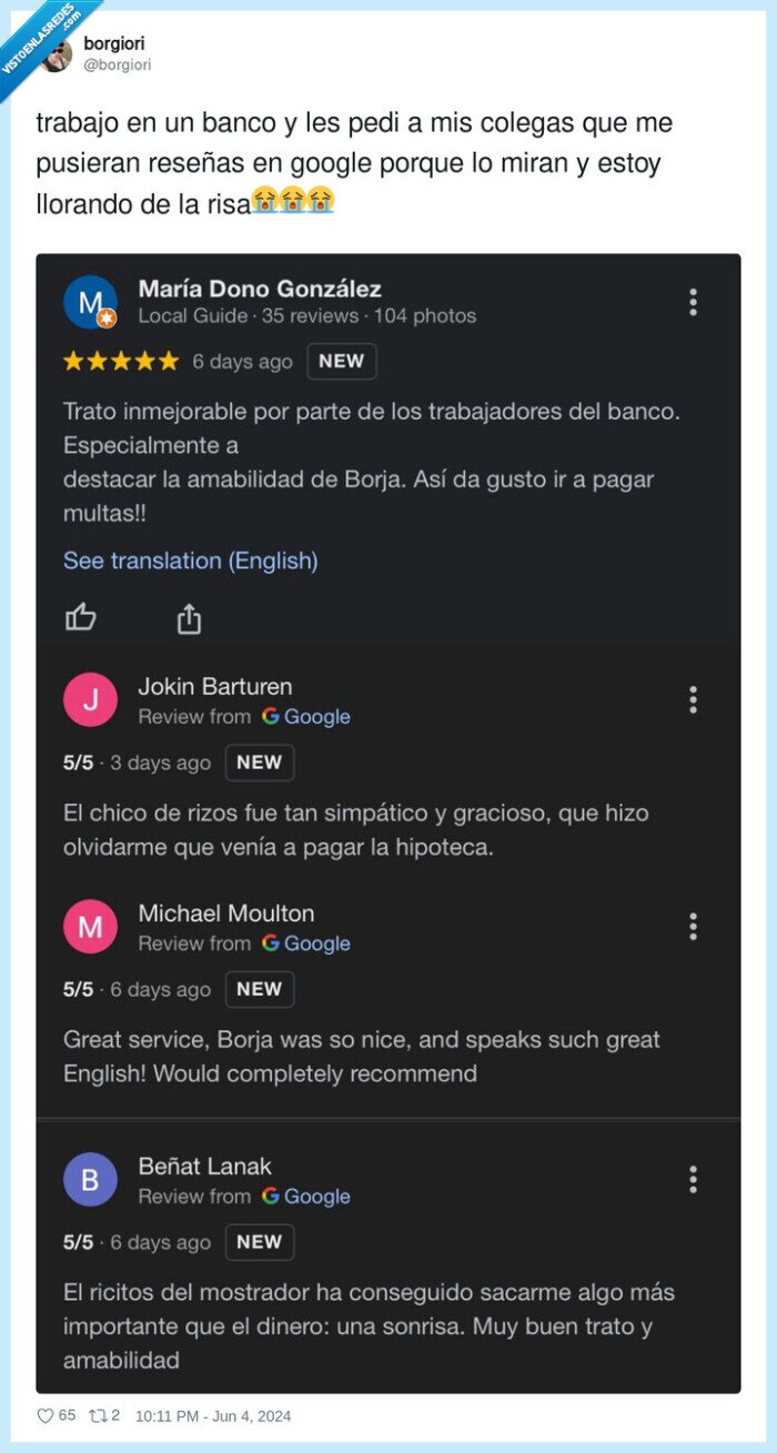 trabajo,reseñas,banco