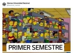 Enlace a Las clases de universidad, por @nacional_memes