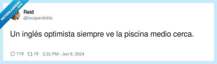 optimista,inglés,piscina,cerca