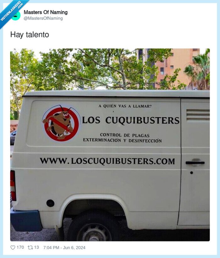cuquibusters,cazaplagas,cucarachas,furgoneta,naming