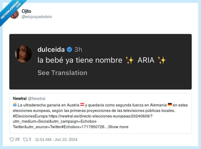 dulceida,hija,aria,votaciones,europa,ultraderecha