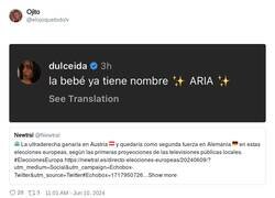Enlace a Genial timing de Dulceida para comunicar que el nombre de su hija será 
