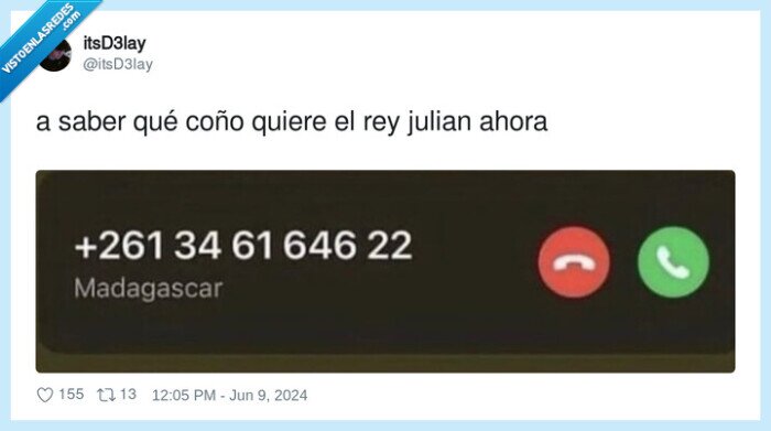 llamada,madagascar,rey julian