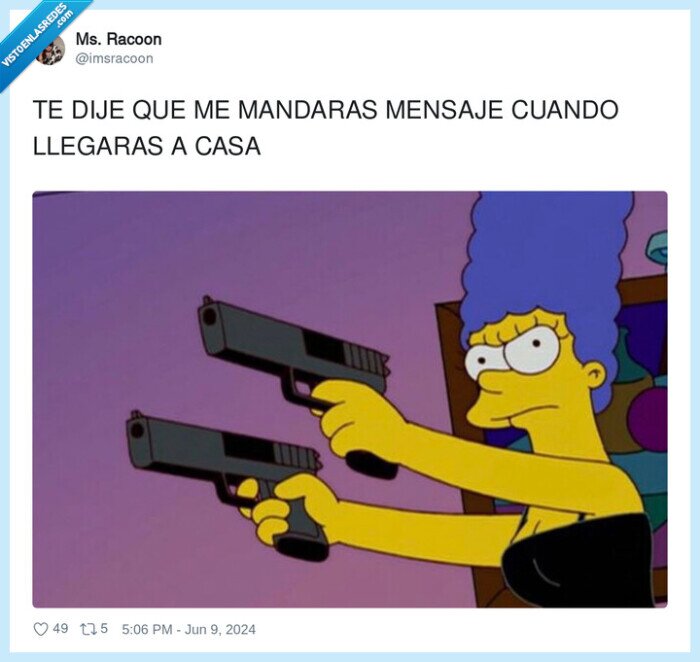 mandar,mensaje,marge simpson,pistolas,amenazar
