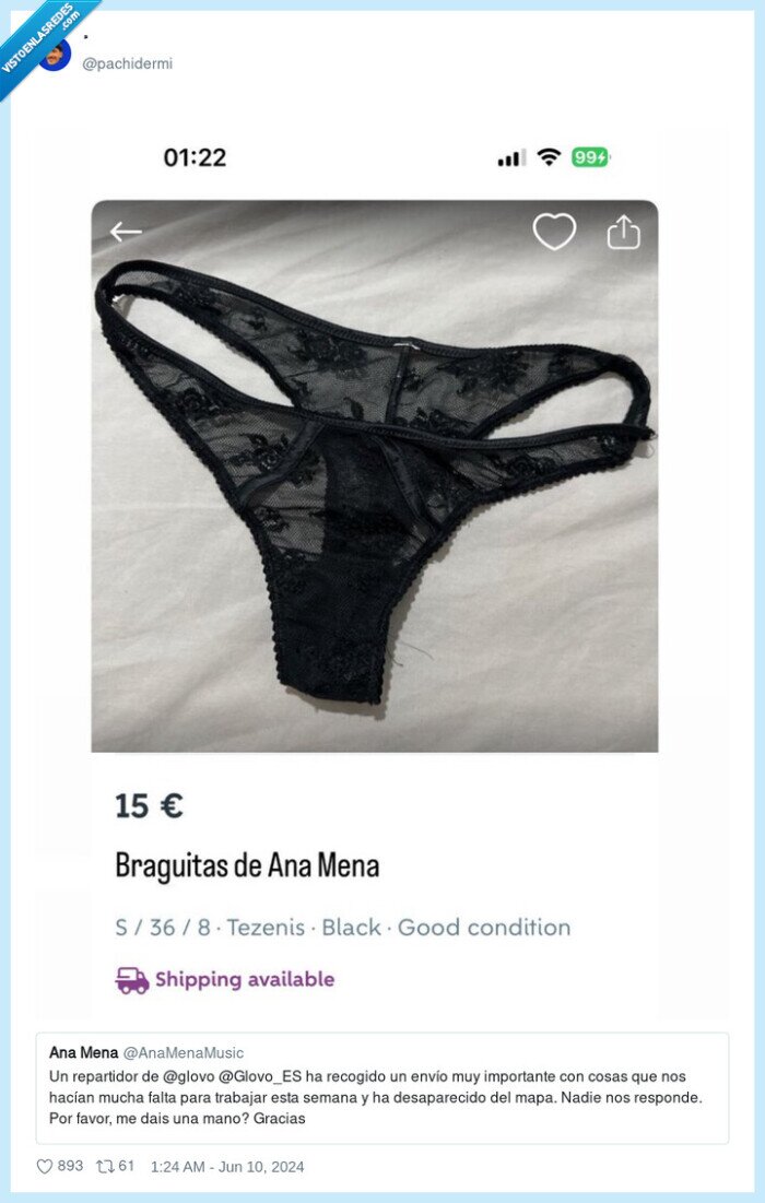 ana mena,glovo,braguitas,perder