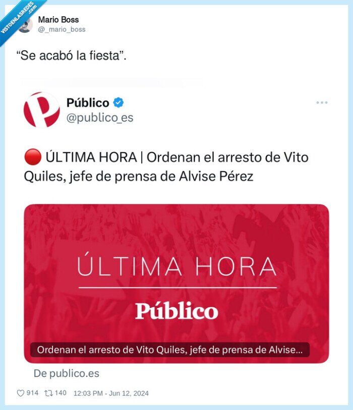 fiesta,acabarse,detenido,vito quiles