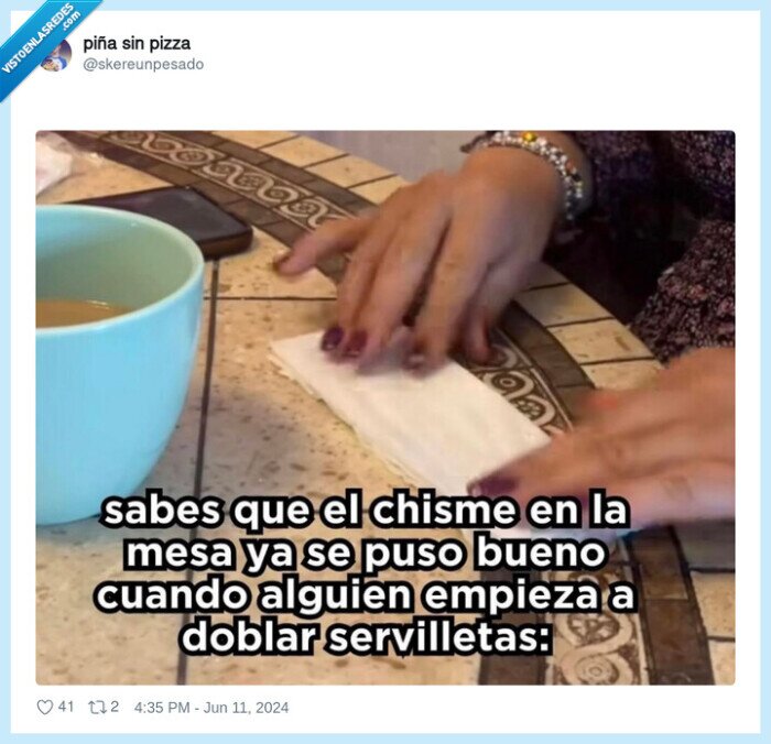 servilleta,doblar,chismes